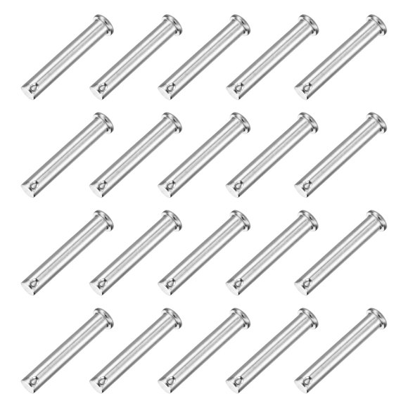20Pcs M10 x 60mm Single Hole Clevis Pins, 304 Stainless Steel Flat Head Pin