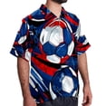 thumbnail image 2 of Football Men's Short Sleeve Shirts, Casual, Printed, Button Down, Beach Shirt - Spread Collar Tops for Summer Beach Fun, 2 of 6