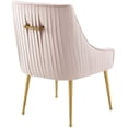 thumbnail image 3 of Modway Discern Pleated Back Upholstered Performance Velvet Dining Chair Set of 2 in Pink, 3 of 6