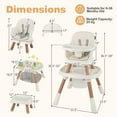 thumbnail image 3 of Gymax Chaise Haute pour Bébé 16-en-1 avec Centre d'Activités, Siège Rehausseur, Table de Blocs de Construction, Blanc, 3 of 10