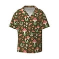 thumbnail image 3 of Goofa Mushrooms and Autumn Printed Men's Casual Short-sleeved Shirt,Lightweight Breathable Button-down,Summer Casual men's top,Versatile Fashion shirt-4X-Large, 3 of 7