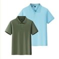 thumbnail image 6 of Abcomgle 2 Pcs Boys Polo Shirt Size 7 Short Sleeve Pique Polo Shirt Button Closure Solid Color Uniform Shirts for Boys Moisture Wicking Collared Tshirts for Kids Boys, 6 of 6