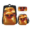 thumbnail image 1 of Disketp Sunglasses Yellow Duck Mochila Estampada de Gran Capacidad con Lonchera y Estuche, Set de 3 Piezas para Estudiantes, 1 of 7