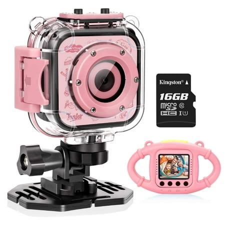 VanTop Junior K3 Kids Camera Underwater Digital Kids Action Camera 1080P Sports Camera Camcorder for Boys Girls, 16GB SD Card