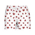 thumbnail image 4 of Bibifish Womens Pants Love Heart Printed Casual Shorts Elastic Waist Loose Fit Daily Bottoms Cute Summer Wide Leg Shorts For Ladies, 4 of 4