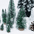 thumbnail image 2 of 25PCS Miniature Artificial Christmas Trees 5 Sizes,with Wooden Base for Decoration DIY Decoration Crafts, 2 of 6