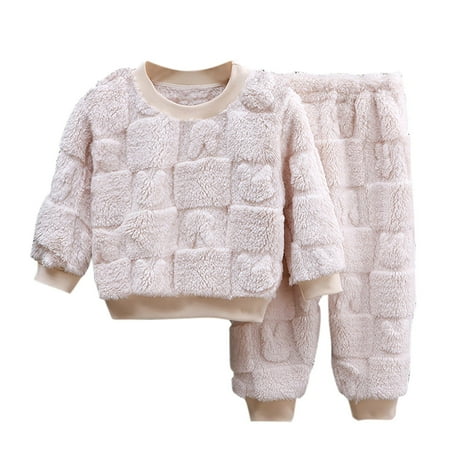 

Atogsazn Toddler Baby Girls Winter Clothes Kids Long Sleeve Fleece Sweatshirt Pants Sets Children s Fuzzy Casual Warm Outfits Beige 9-10 Years on Clearance