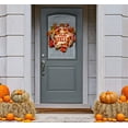 WaaHome Hello Fall Sign Wreath for Front Door Decor, 11"x11.3