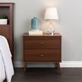 thumbnail image 2 of Pemberly Row Mid-Century Wood 2 Drawer Nightstand in Cherry, 2 of 8