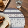thumbnail image 3 of Blue Brown Stripes Round 13 Inch Placemats Set of 4, Abstract Geometric Spring Flowers Country HeatResistant Non Slip Place Mats for Dining Table, Wipeable Braided Kitchen Table Mats for Housewarming, 3 of 9