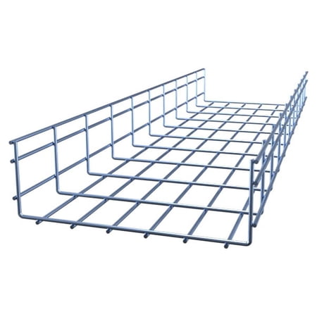 Electro Zinc Plated Wire Mesh Cable Tray Silver Steel 11.82 x 3.94 x 118.12 inch 4-Pack