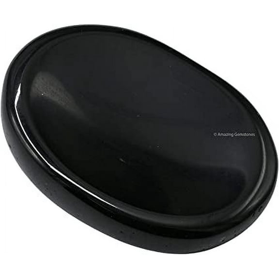 Black Obsidian Crystal Thumb Worry Stone for Anxiety