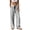 #0083-Black, variant on Womens Summer Striped Pants Faux Linen Comfy Drawstring Wide Leg Pants Pockets Resort Beach Vacation Lounge Trousers