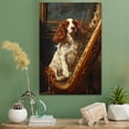 thumbnail image 2 of Welsh Springer Spaniel Cute Dog Harp Stretched Canvas Size 8x12 – Retro Welsh Springer Spaniel Dog Batter in Action With Harp for Themed Living Room, 2 of 5