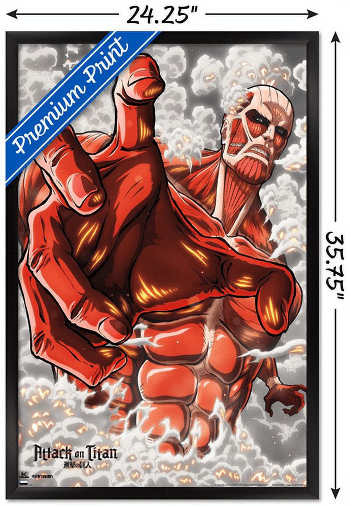 Attack on Titan: Season 2 - Armored Titan Wall Poster, 22.375" x 34", Framed