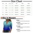 thumbnail image 3 of Odeerbi Womens Tops Long Sleeve Blouses Trendy Printed Loose T-shirt Lapel Casual Purple, 3 of 5