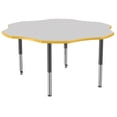 thumbnail image 4 of ECR4Kids 60in Flower Premium Thermo-Fused Adjustable Activity Table Grey/Yellow/Black - Super Leg, 4 of 8