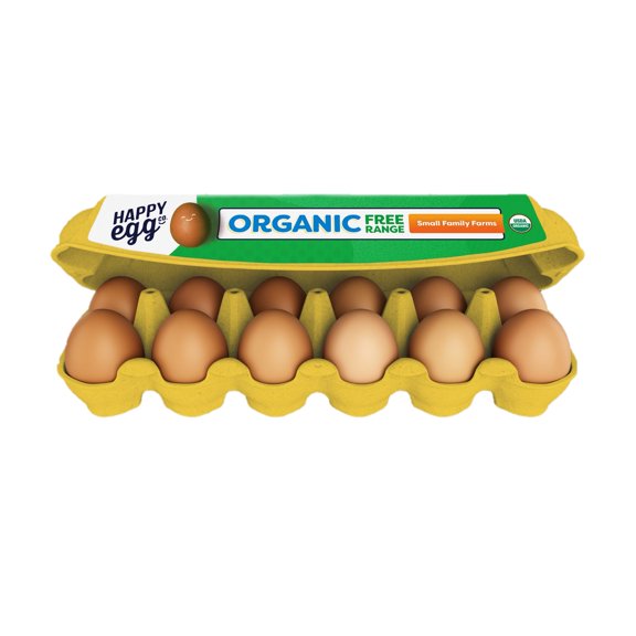 Happy Egg Organic Free Range Large Brown Eggs, 12 Count