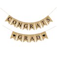thumbnail image 1 of 2019 Graduation Banner Decorations Graduation Burlap Bunting Banner Linen Hanging Garland Set(CONGRATS GRAD, Burlap Swallowtail Flag), 1 of 8