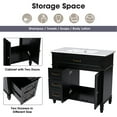 thumbnail image 4 of 36" Bathroom Vanity with Sink Combo, Vintage Bathroom Cabinet with 4 Draewrs and 2 Doors, Solid Wood Frame Storage Cabinet for Home, Black, 4 of 7