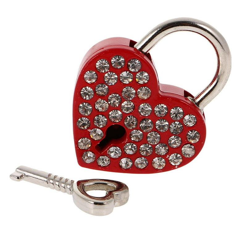 Honbay 2PCS Mini Love Heart Shaped Lock Padlock with Key for Jewelry B —  CHIMIYA