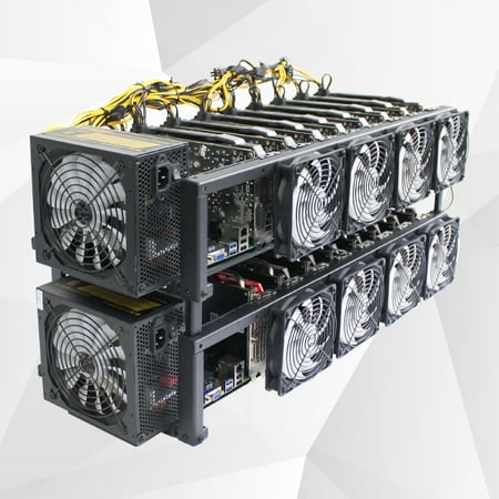 GPU MINING - 8 card Crypto Mining Rig - Ethereum - Cryptocurrency mining - Doge, Shibu, Ravencoin, Litecoin. Frame Mining Rig,1800W Power Supply( (EXCLUDING GPU)
