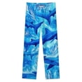 thumbnail image 4 of Hammerhead Shark Among The Blue Flowers Winter Female Pants Flannel High Waist Women Pants Lady Warm Straight Leg Plush Trousers, 4 of 7
