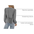 thumbnail image 4 of Blusa Peplum de Cuadros para Mujer PRETTYGARDEN con Lazo y Mangas Largas Talla L, 4 of 8