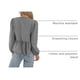thumbnail image 4 of Blusa Peplum de Cuadros para Mujer PRETTYGARDEN con Lazo y Mangas Largas Talla L, 4 of 8