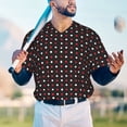 thumbnail image 6 of Balery Red and white polka dots Baseball Jersey for Men Casual Button Down Shirts Short Sleeve Active Team Sports Uniform-XX-Large, 6 of 9