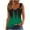 #15 Green, variant on Tank Top for Women Casual V Neck Cotton Camisole Color Block Print Wide Straps Sleeveless T-Shirts Blouses Womens Loose Summer Vests Tops