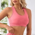 thumbnail image 2 of High Support Sports Bra With Removable Padding Yoga Tank Top For Running Training Non Comfort, L, Pink, 2 of 6
