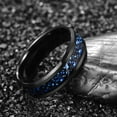 thumbnail image 3 of Black Tungsten Carbide Celtic Dragon Blue Carbon Fiber Inlay Polished Finish Comfort Fit Ring for Men, 3 of 5