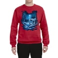 thumbnail image 2 of Wild Bobby, Tiger In The Snowy Night Animal Lover Unisex Crewneck Graphic Sweatshirt, Red, X-Large, 2 of 3