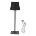 thumbnail image 1 of Lámpara de mesa inalámbrica con control táctil y atenuación continua, 4000 mAh, carga USB, LED, para dormitorio, oficina, cafetería, color negro, 1 of 14