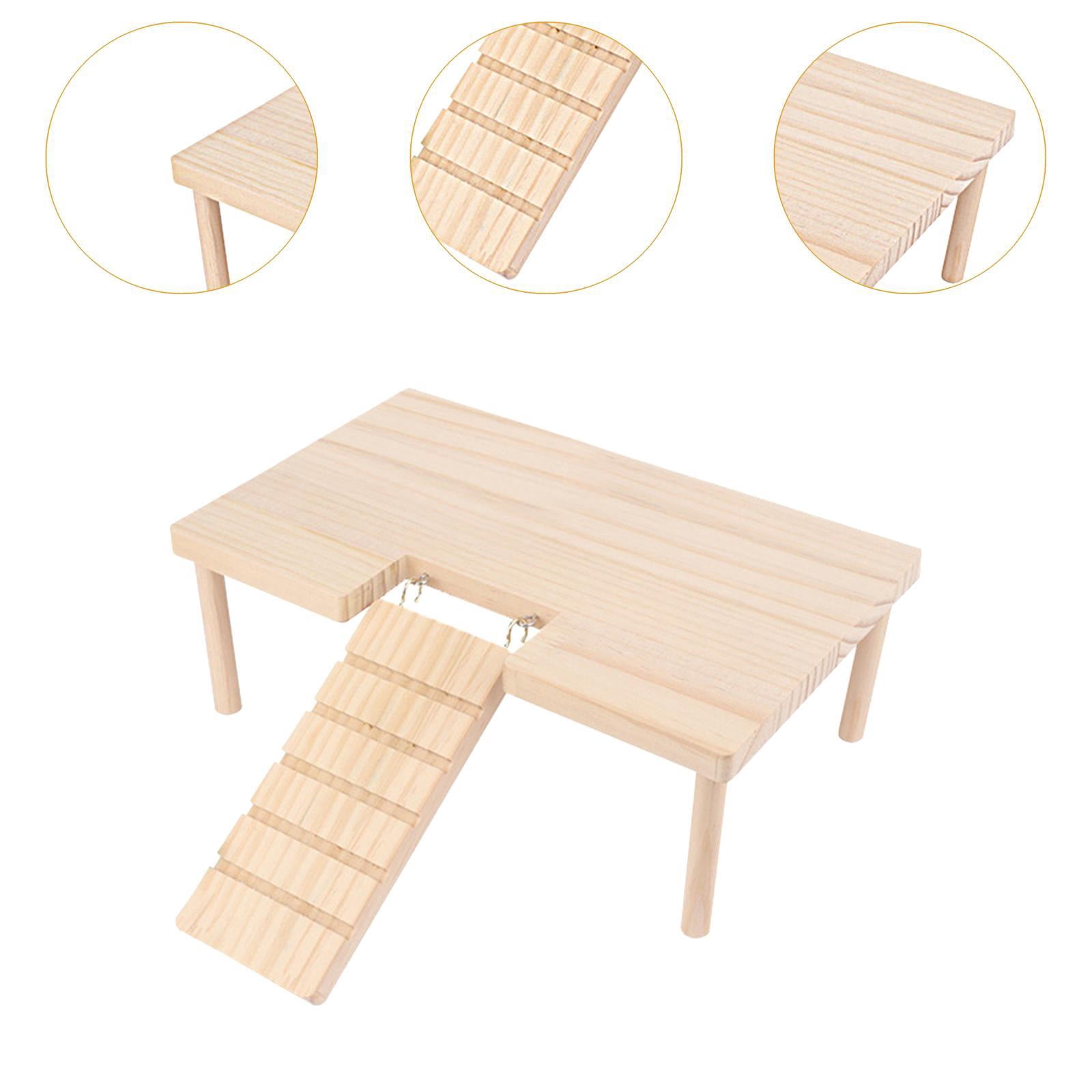 Fzaqwen Hamster Wooden platforms Toy Hamster Playground with Shape Cage Accessories Cage S