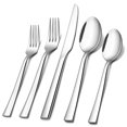 thumbnail image 1 of E-far 60-Piece Silverware Set, Stainless Steel Flatware Set Service for 12, Tableware Cutlery Set for Home Restaurant Party, Dinner Forks/Spoons/Knives, Square Edge &amp; Mir, 1 of 7