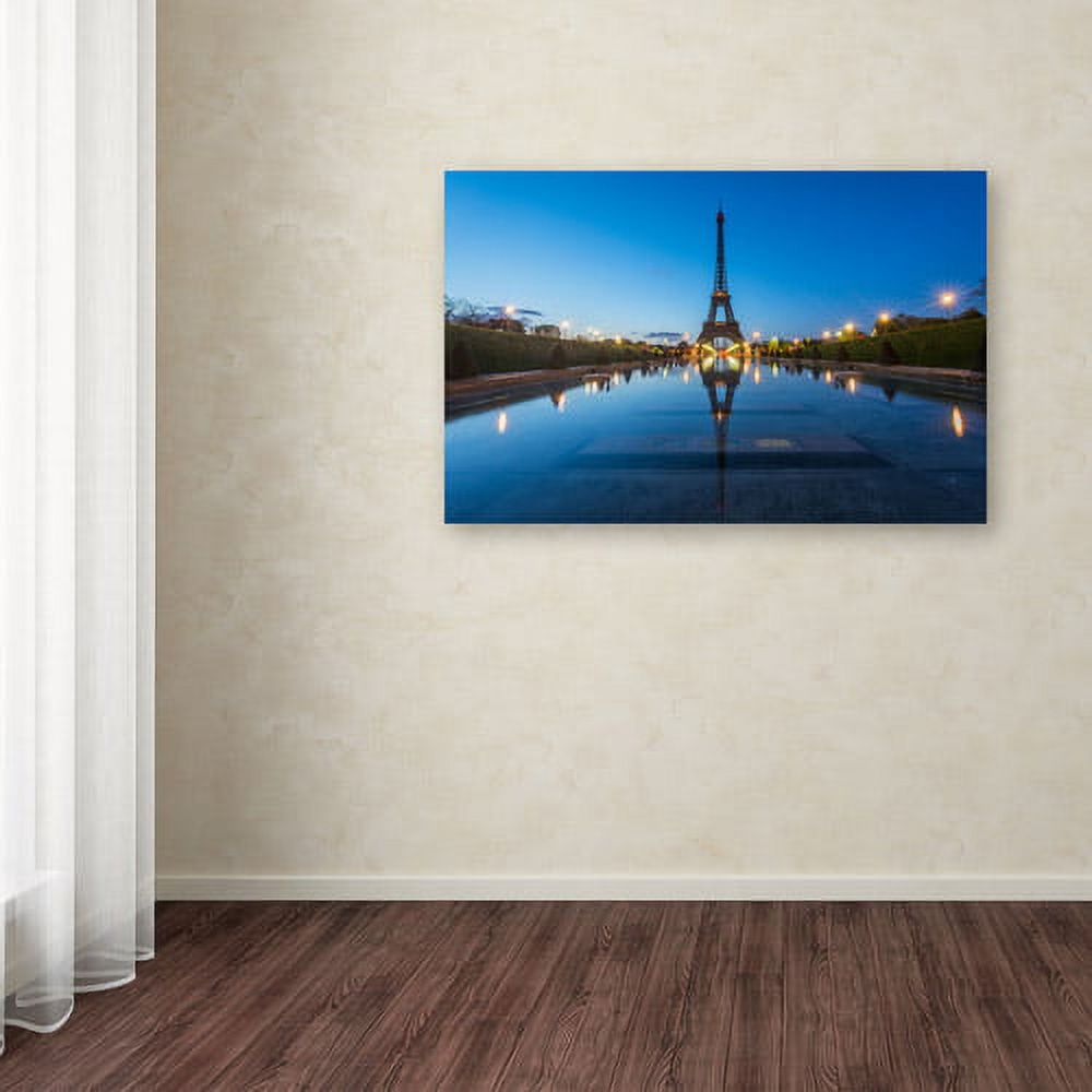 Trademark Fine Art "Blue Hour in Front of the Eiffel Tower" Canvas Art by Mathieu Rivrin