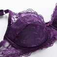 thumbnail image 3 of Saient Women Lace Bra Sexy Unlined Underwire Push Up Bra Lingerie Intimates Bralette Women Full Lace Brassiere Underwear Bras,Purple,34B, 3 of 7