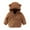 Brown, variant on Huanglei Baby Infant Boys Girls Winter Coat With Fold Over Mittens Fleece Outwear Jacket Warm Clothes Bear Hooded Boy's Winter Coat 18-24 Months