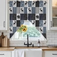 thumbnail image 4 of Blue Cabin Check Kitchen Window Curtains, Swag Curtains Valance for Bedroom Living Room Bathroom, Rustic Bear Elk Farmhouse Buffalo Plaid Rod Pocket Window Curtain Block Drapes 2 Panels 28"x36", 4 of 9