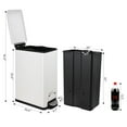 thumbnail image 4 of LAZY BUDDY 50 Liter / 13.2 Gallon Slim Trash Can, Stainless Steel Kitchen Garbage Bin with Step Pedal and Lid for Kitchen Bathroom, 4 of 6