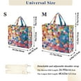 thumbnail image 2 of FORMRS Womens Corduroy Tote Bag Crossbody Shoulder Handbag with Pocket, Light Colorful Circles, 2 of 7