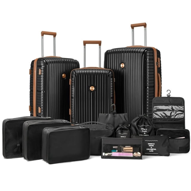Joyway Ensemble de 13 Pcs de Bagages Valise Rigide Légère avec Cadenas TSA Roues Pivotantes