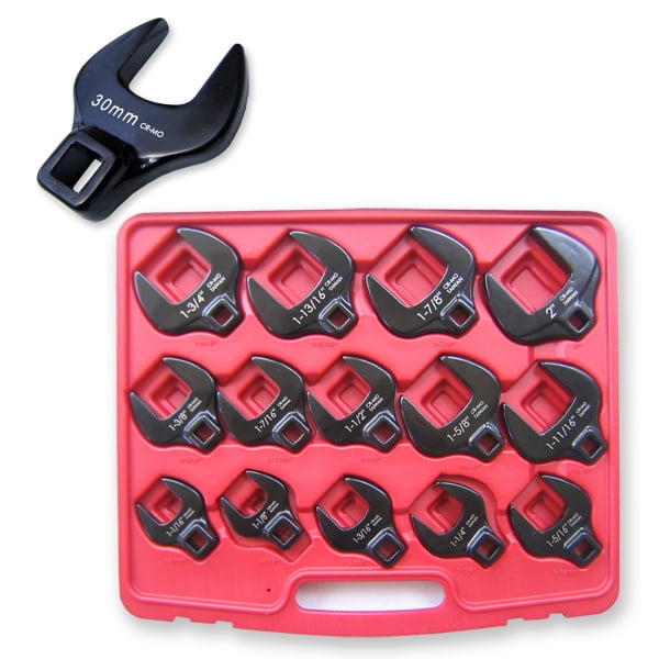 14 Piece 1/2" Drive Jumbo Crowfoot Wrench Set Metric 27 50 Mm Open