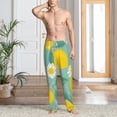thumbnail image 6 of Lsque Lemons Chamomile Flowers And Leaves Print Men's Pajama Pants, Lounge Pant - Comfortable Home Wear,Elastic Waistband, Stylish Design-XX-Large, 6 of 9
