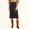 thumbnail image 2 of Women’s Knit Midi Skirt High Waist Ribbed Stretch A Line Casual Pullover Soft Sweater Skirt for Everyday Wear Dark Gray XL, 2 of 4