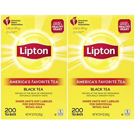 Lipton Tea Bags, Black Tea, Iced or Hot Tea, Can Support Heart Health, 400 Total Tea Bags (200ct - Pack of 2)