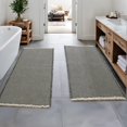 thumbnail image 1 of MIULEE Set of 2 Waffle Bathroom Runner Rugs, Boho Bath Rug Non Slip Washable, Super Absorbent Runner Bath Mats, Rubber Backed, Id, 1 of 6