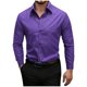 thumbnail image 1 of pstuiky Camisas casuales de manga larga para hombre, Camisa informal de manga larga con solapa y botones de color liso para hombre. tops de invierno para hombre xl, 1 of 7